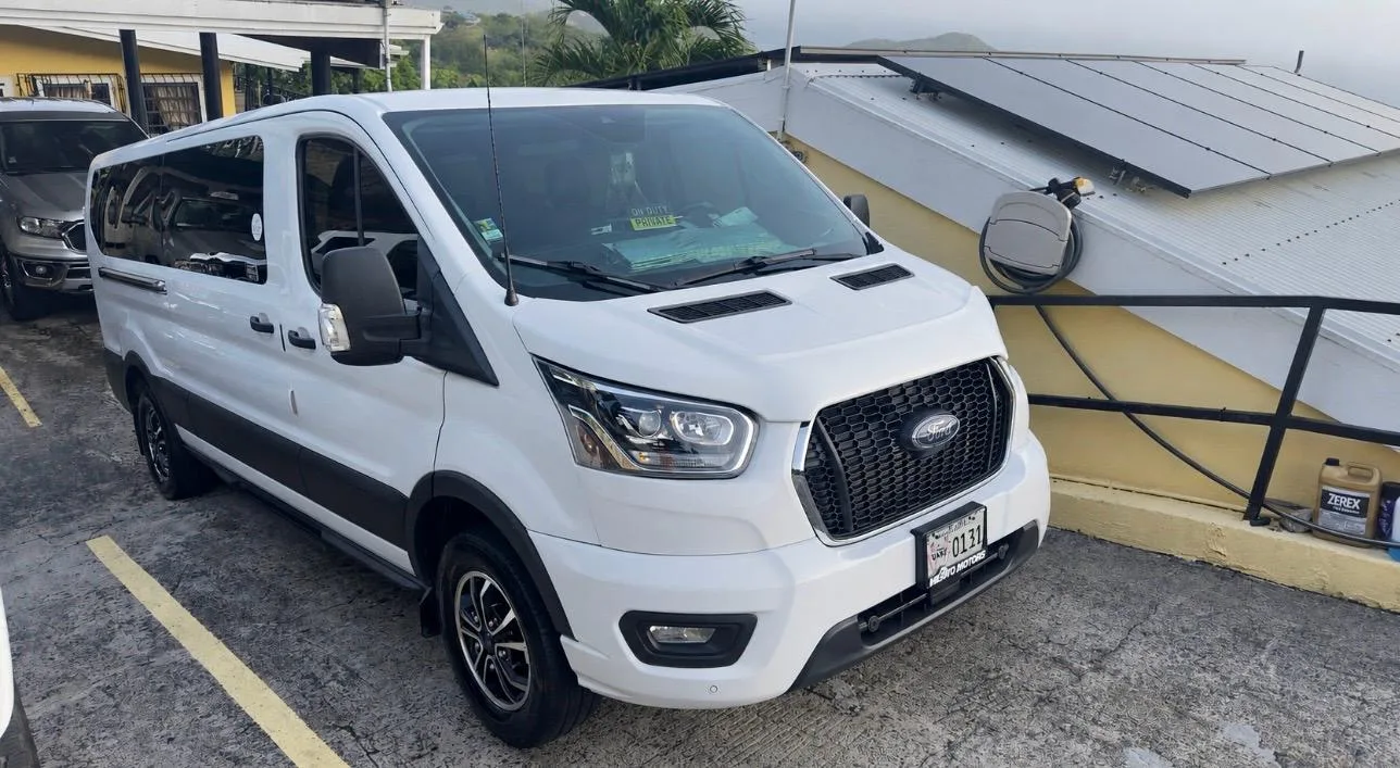 Air conditioned executive van for group transport across St. Thomas